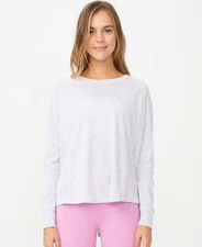 NWT Cotton On Body Women's Active Rib Long Sleeve Top Gray Size L $50 JJ491