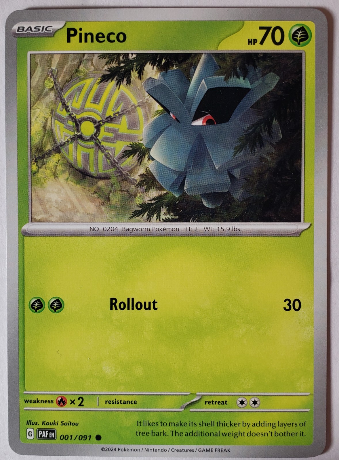 Pineco 001/091 NM / M - Paldean Fates Pokemon Card $2 Combined Shipping