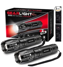 Bright Led Flashlight Tactical 2pk Pk Zoomable Pack Super Stuffer Stocking Lumen