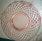 VINTAGE PINK DEPRESSION GLASS CUBIST LUNCHEON  PLATE ~ 8 & 1/4 INCH