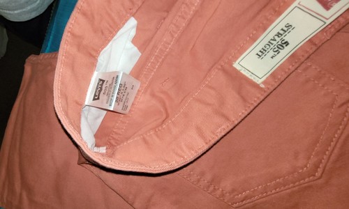 NWT Levi's 505 Boys SZ 20 Straight Fit 30x30 Light Denim Jeans Salmon Pink Orang - Picture 8 of 9