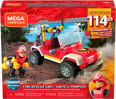 MEGA CONSTRUX FEUERWEHR-SET - 114-TEILIG - NAGELNEU - BAUSET