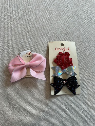 Cat & Jack 4 Pack Ribbon Bow Hair Clips NWT | eBay