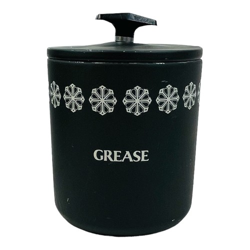 West Bend Miracle Maid Charcoal-Black Snowflake GREASE Alum Canister MCM VTG