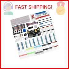 BOJACK 37 Values 480 Pcs Electronics Component Fun Kit with Power Supply Module,