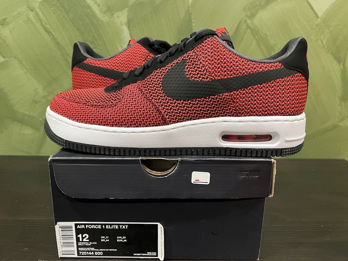 Respecto a Circo recuerda Nike Air Force 1 Elite TXT Red/Black - 725144 600 - size 12 - DS/Brand New  | eBay