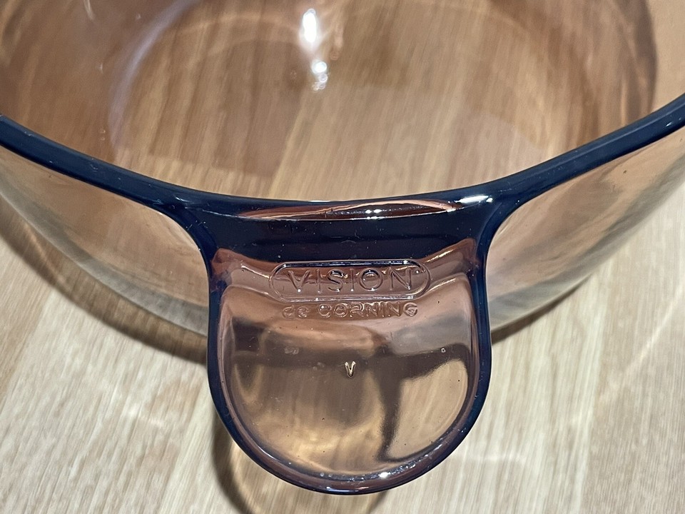 Corning France Amber Vision 2.5L Stock Pot Casserole Dish Handles No