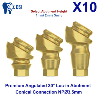 10 Dental Adapter Head Angulated 30° Conical LocIn Attachment NP Premium Fixture