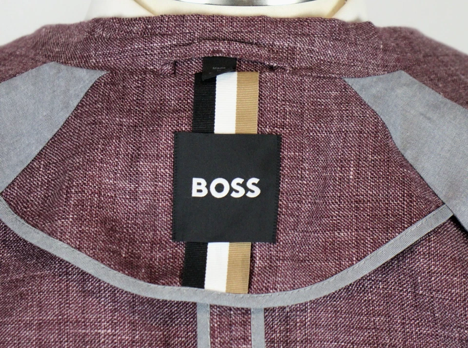 Hugo Boss Sport Coat 42 R Mens Purple Reda Linen Wool Hanry Slim Fit Blazer - Image 2 of 4
