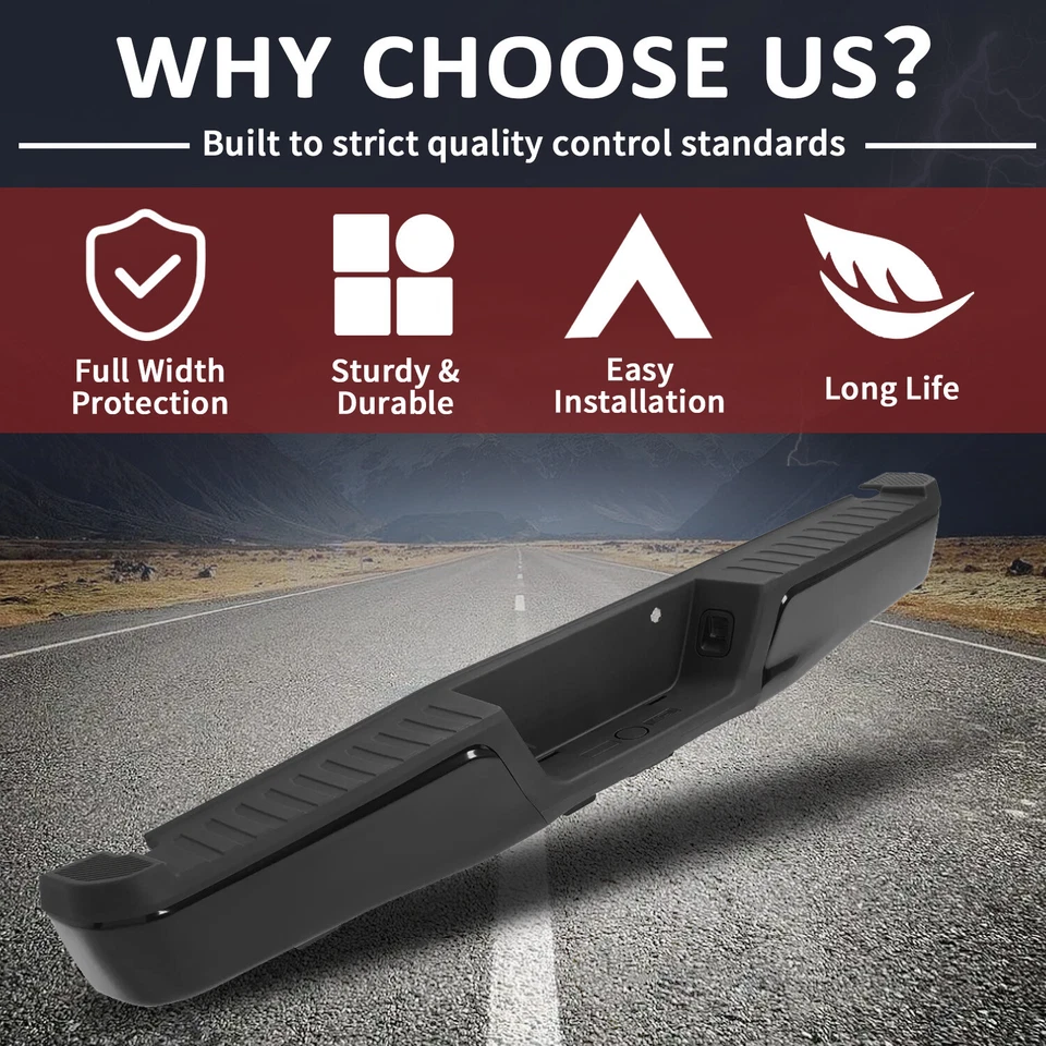 Steel Complete Rear Step Bumper Assembly For Ford F150 2015-2020 w/o Sensor Hole Foto 4 de 4