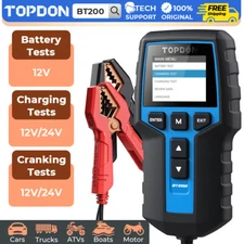 TOPDON BT200 Battery Load Tester 12V Checker for Car Truck Boats 100-2000CCA