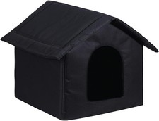 Weatherproof Black Medium Cat House Outdoor Feral Cat Shelter