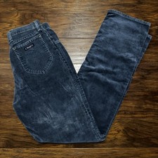 90s Vintage Wrangler Blue Corduroy Pants Straight Leg Fit Made in USA Size 28x33