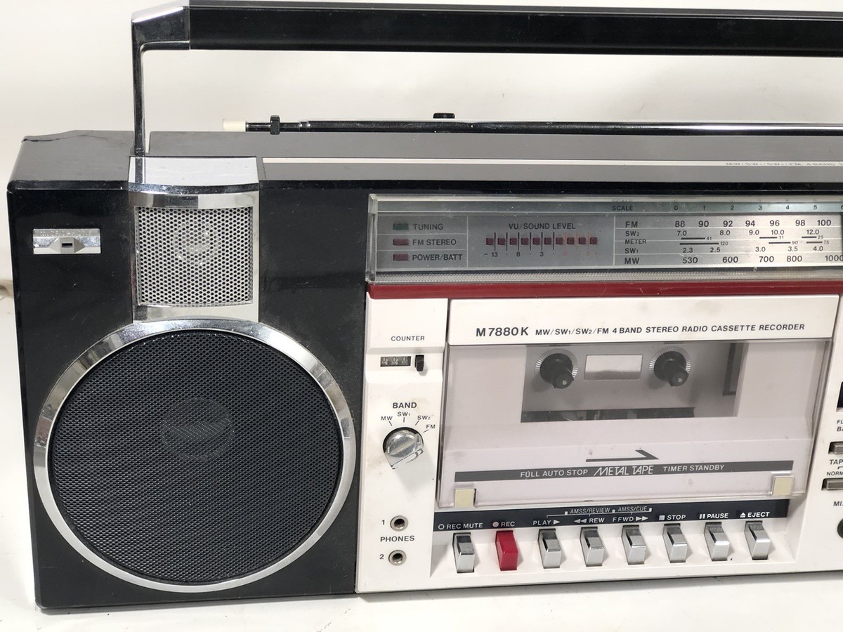 Sanyo M7880K 4‑Band Stereo Boombox Cassette Recorder Vintage