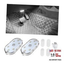 Wevdn 2 PCS Car LED Lights Interior Wireless Car Ambient Lighting Sticky White