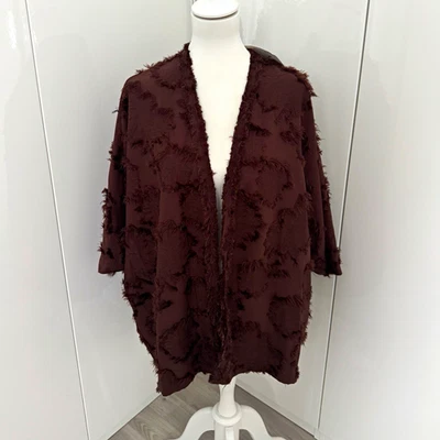 ZARA Damen Kimono• braun Fransen• Fledermausärmel M-L - Bild 1 von 4