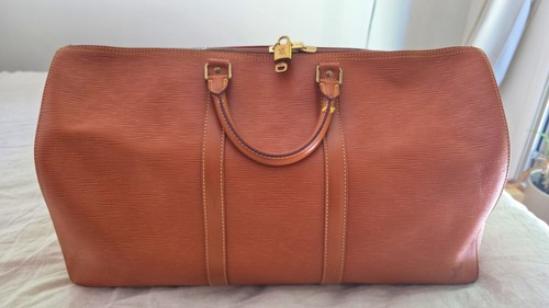 Louis Vuitton LV Boston Bag Keepall 50 Zipangu Gold Epi Leather Carry All