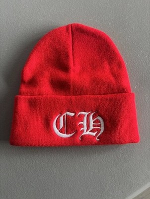 Size O/S - Chrome Hearts Red CH Logo Beanie Online Exclusive