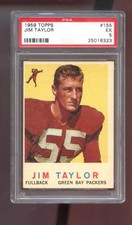 1959 Topps #155 Jim Taylor ROOKIE RC PSA 5 Graded Football Card NFL Packers