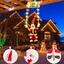 Christmas Decorations Lights Outdoor, 88 LED Christmas Parachute Lights with San