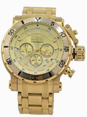 ゴールドオープンオヴジェ NEW INVICTA 49226 COALITION FORCES GOLD TONE STEEL CHRONOGRAPH