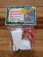 Vintage NOS Holiday Christmas Sequins Boot Ornament Kit No.4053