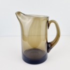 Vintage Retro MCM Smokey Art Glass Water Pitcher Jug 450mls