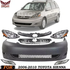 Front Bumper Cover Fascia & Grille Assembly Kit 2006-2010 Toyota Sienna