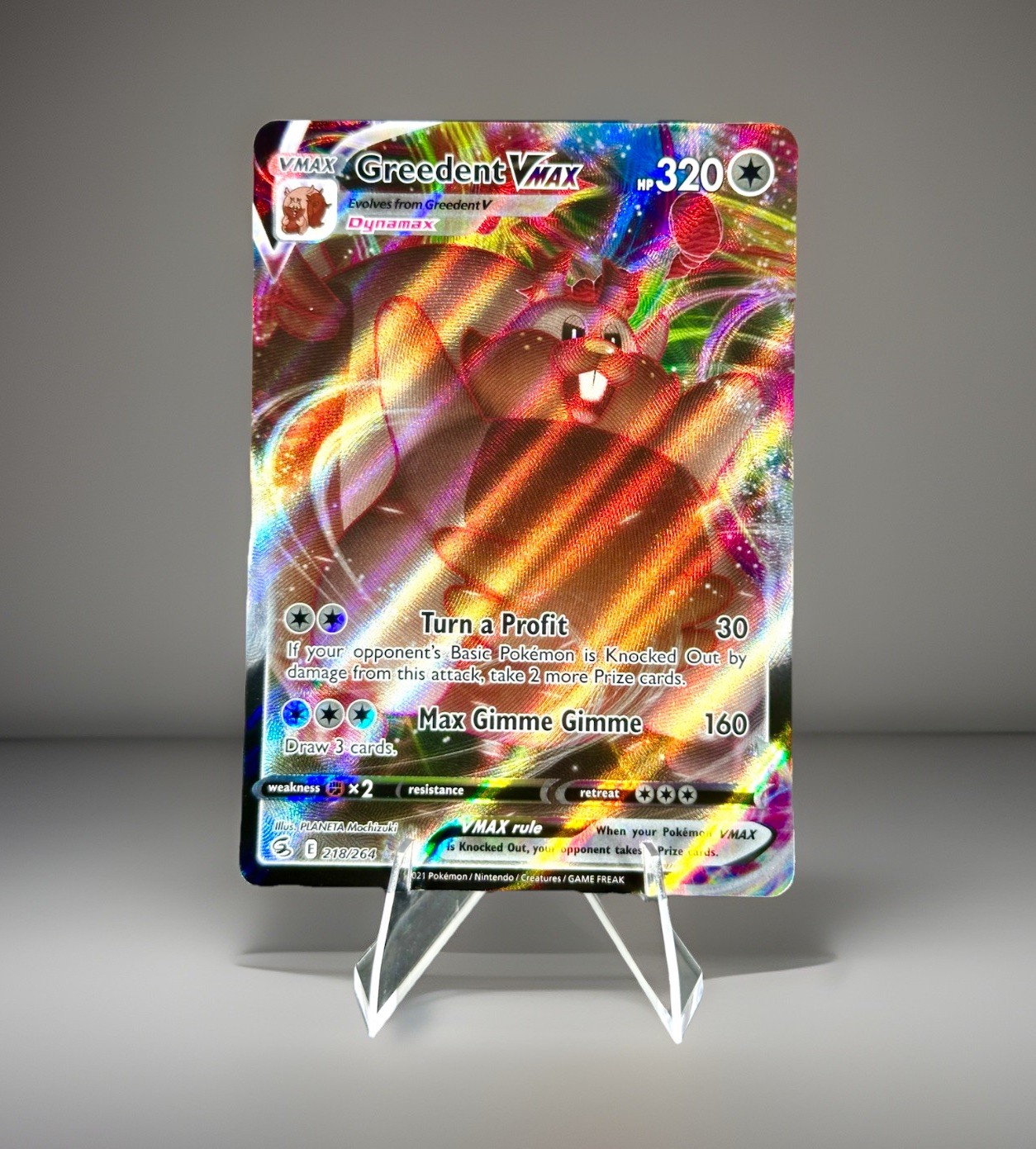 Greedent VMAX 218/264 Fusion Strike NM Pokemon Card