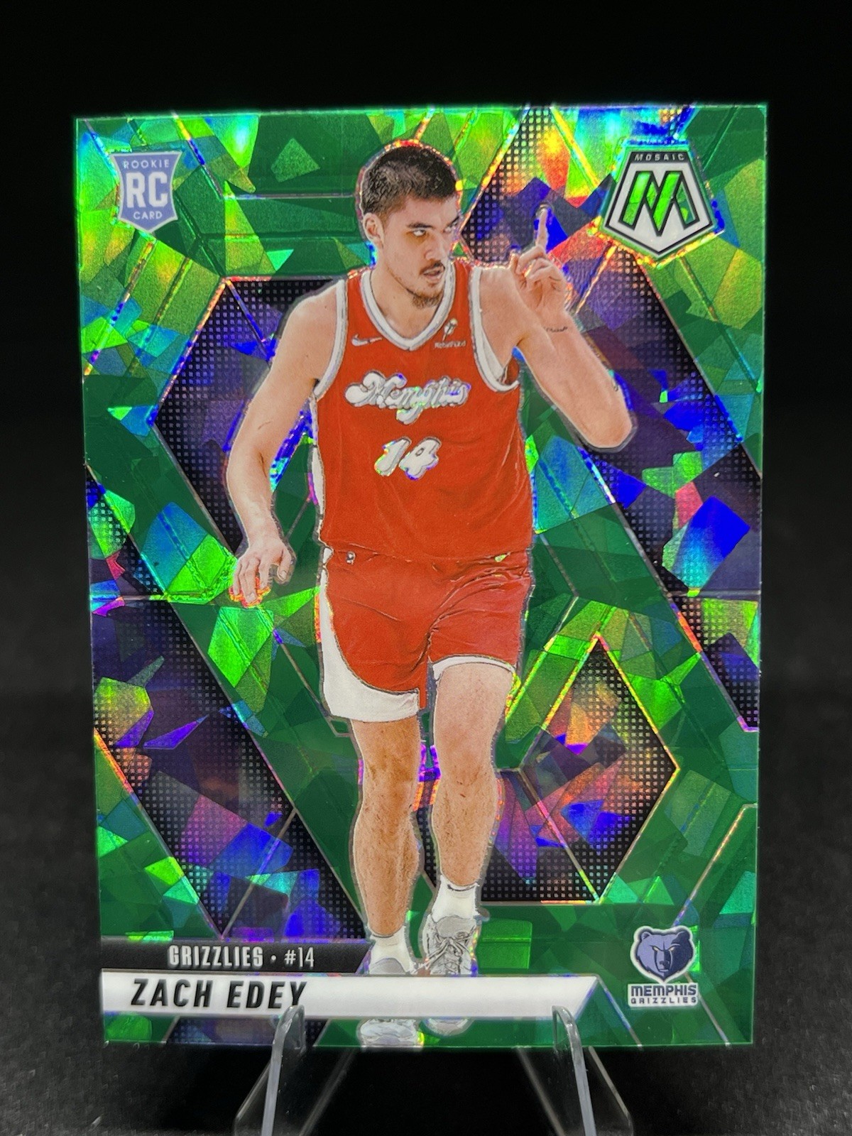 Zach Edey 2024-25 Mosaic Basketball Green Cracked Ice Prizm #248 RC Rookie New