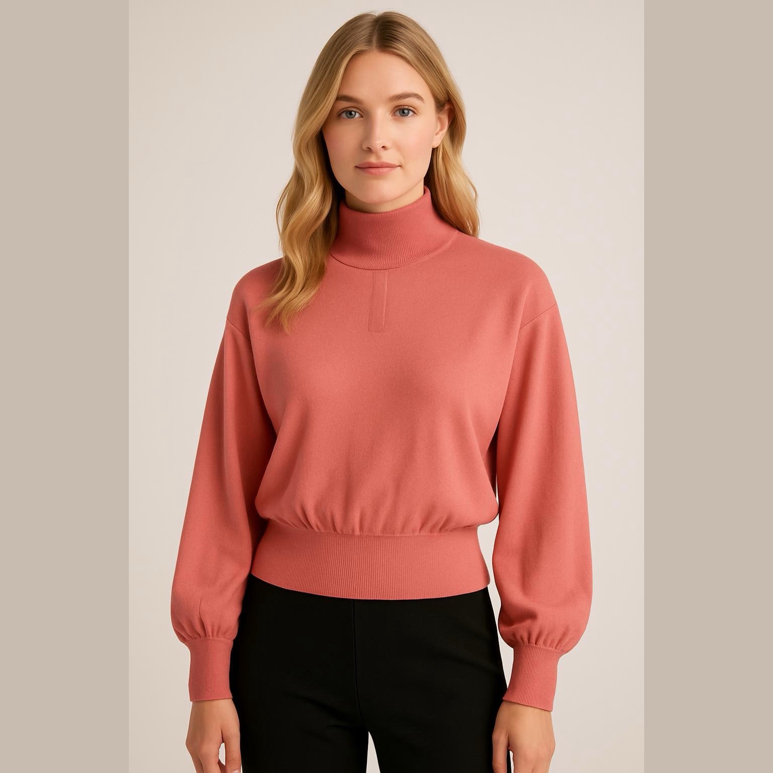 Alice + Olivia Wool Turtleneck, Rose, Pristine