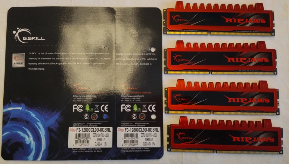 G.Skill RipJaws DDR3-1600 PC3-12800 4x4GB 16GB 1,5 Volt