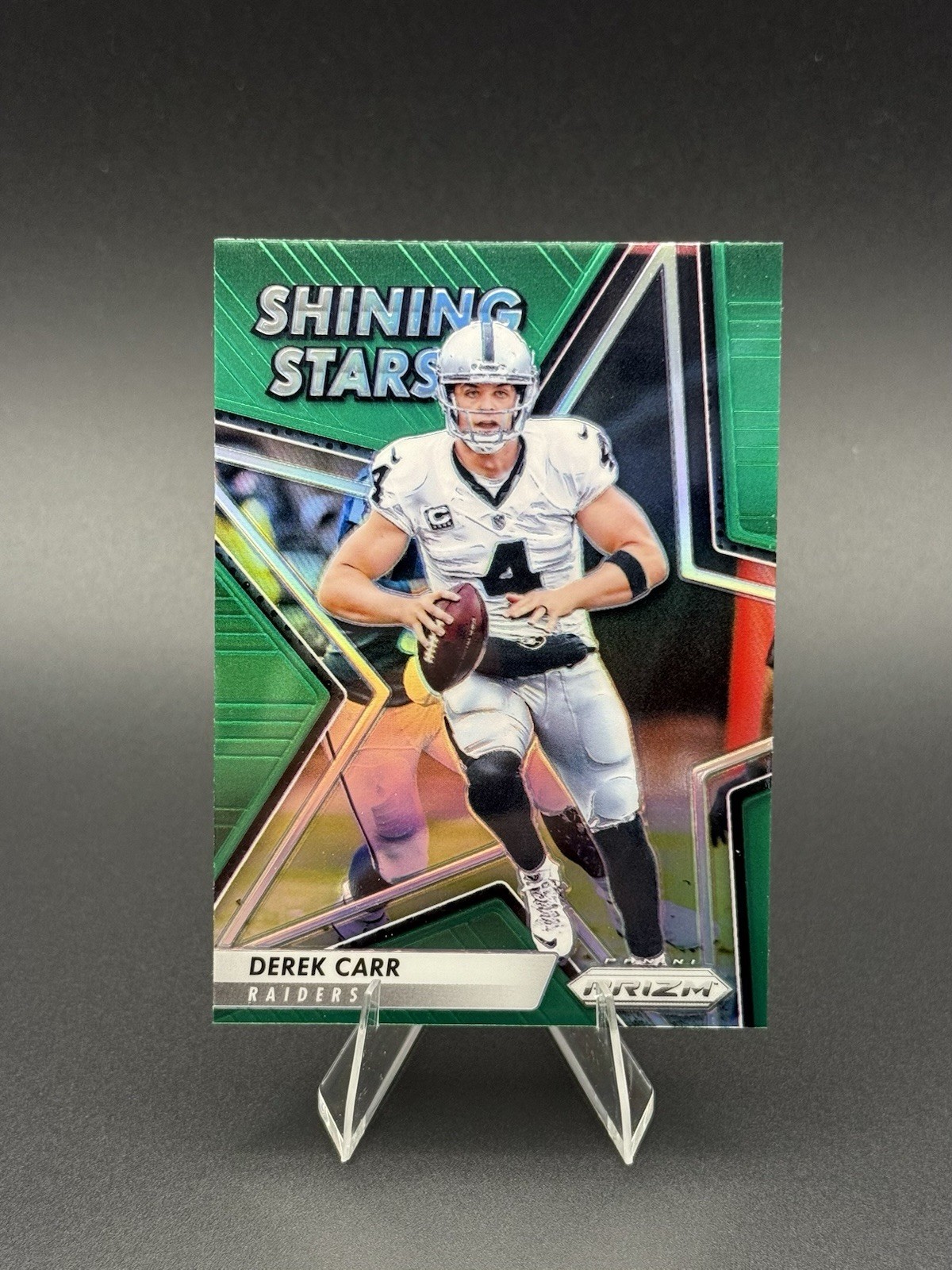 2016 Panini Prizm - Shining Stars Derek Carr #24 Green Prizm