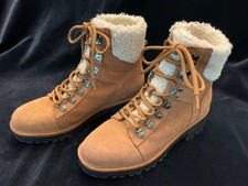 Marc Fisher Lace-Up Isabel Leather Hiker Boots Sz 7.5 M Cold Weather