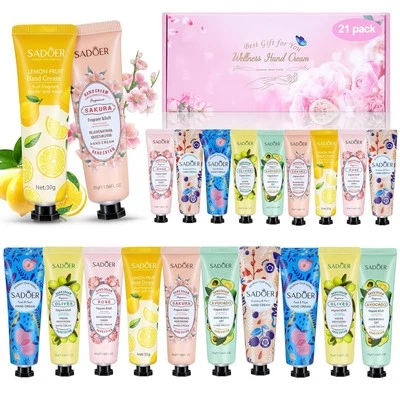 MARKE TENUISKFT 21 Pack Handcreme Set, Mini Handcreme Damen Geschenkset, Trockene Rissige Hände