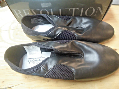 Revolution Dancewear PREMIUM Black Slip-On Jazz Shoes - Adult Size 13.0