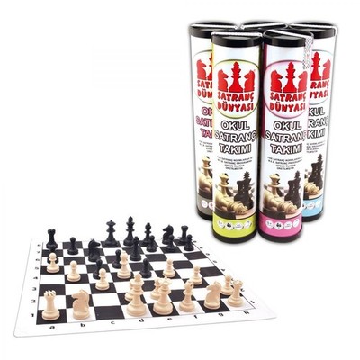 Chess World Roll Cylinder Chess Set Small Size Schachfigur und Brett Star 105052
