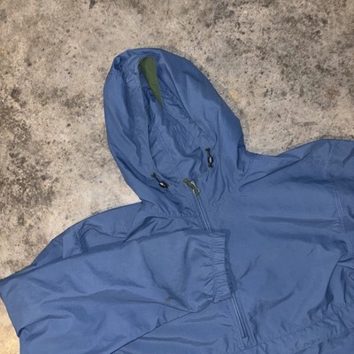 Vintage L.L. Bean Anorak Windbreaker Jacket Mens XL Blue Winter Hooded Half Zip