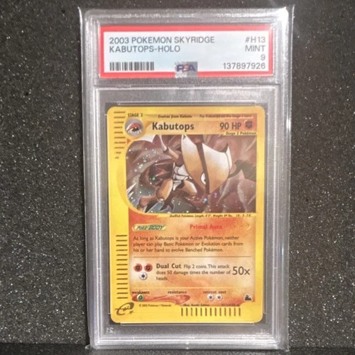 Pokemon Kabutops Holo Rare Skyridge H13 PSA 9 2003 English TCG Card