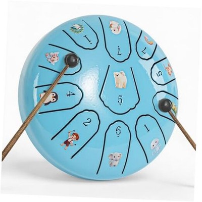 Steel Drum for Kids, Garden Rain Drum, C Major Steel Tongue Handpan Drum Blue