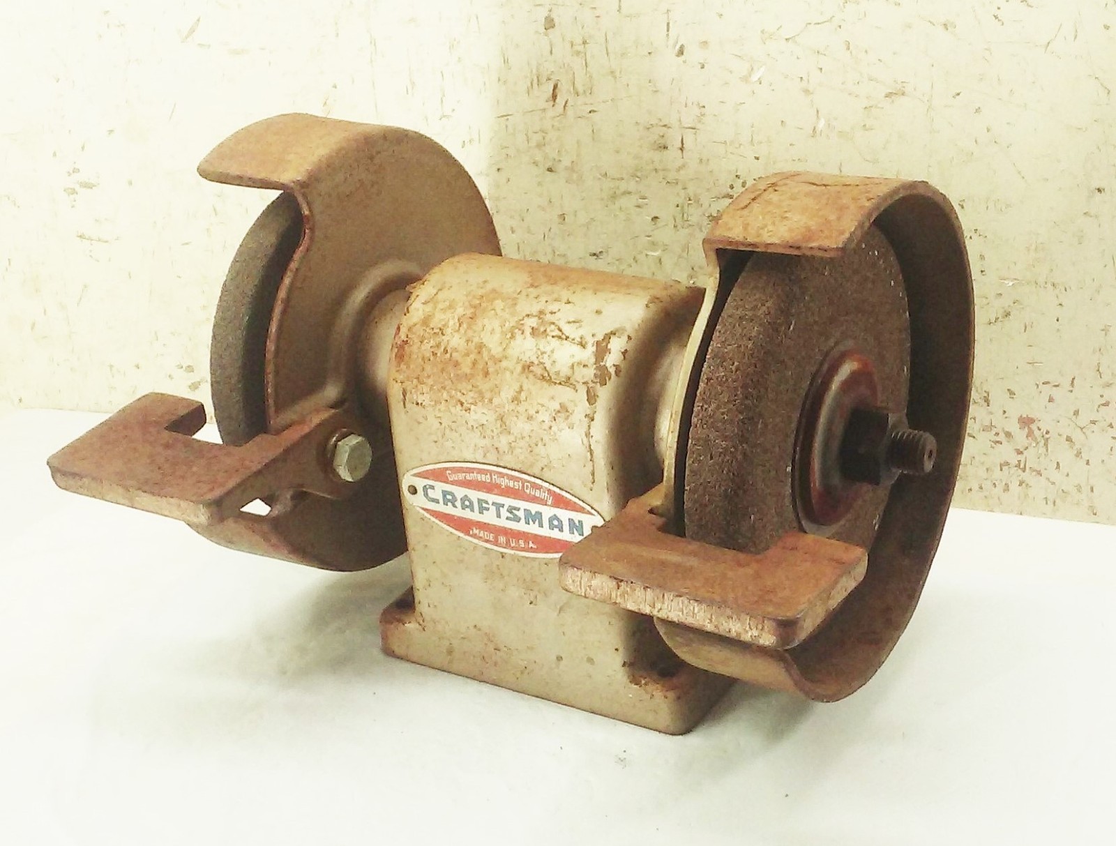 Vtg Craftsman 109.66120 cast iron belt drive 8" bench grinde