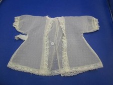 Vintage/Antique Baby Doll Clothes 16-18"     Sheer White Dressing Gown 094