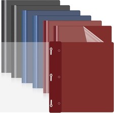 24 Pcs Clear Front Report Covers with 3 Prongs Fasteners Plastic Presentation