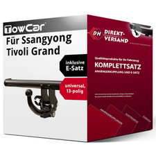 Anhängerkupplung abnehmbar + E-Satz 13pol universell für Tivoli Grand 21- top