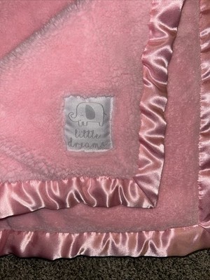 Parent's Choice  little dreams  Elephant Pink Baby Blanket Satin Trim