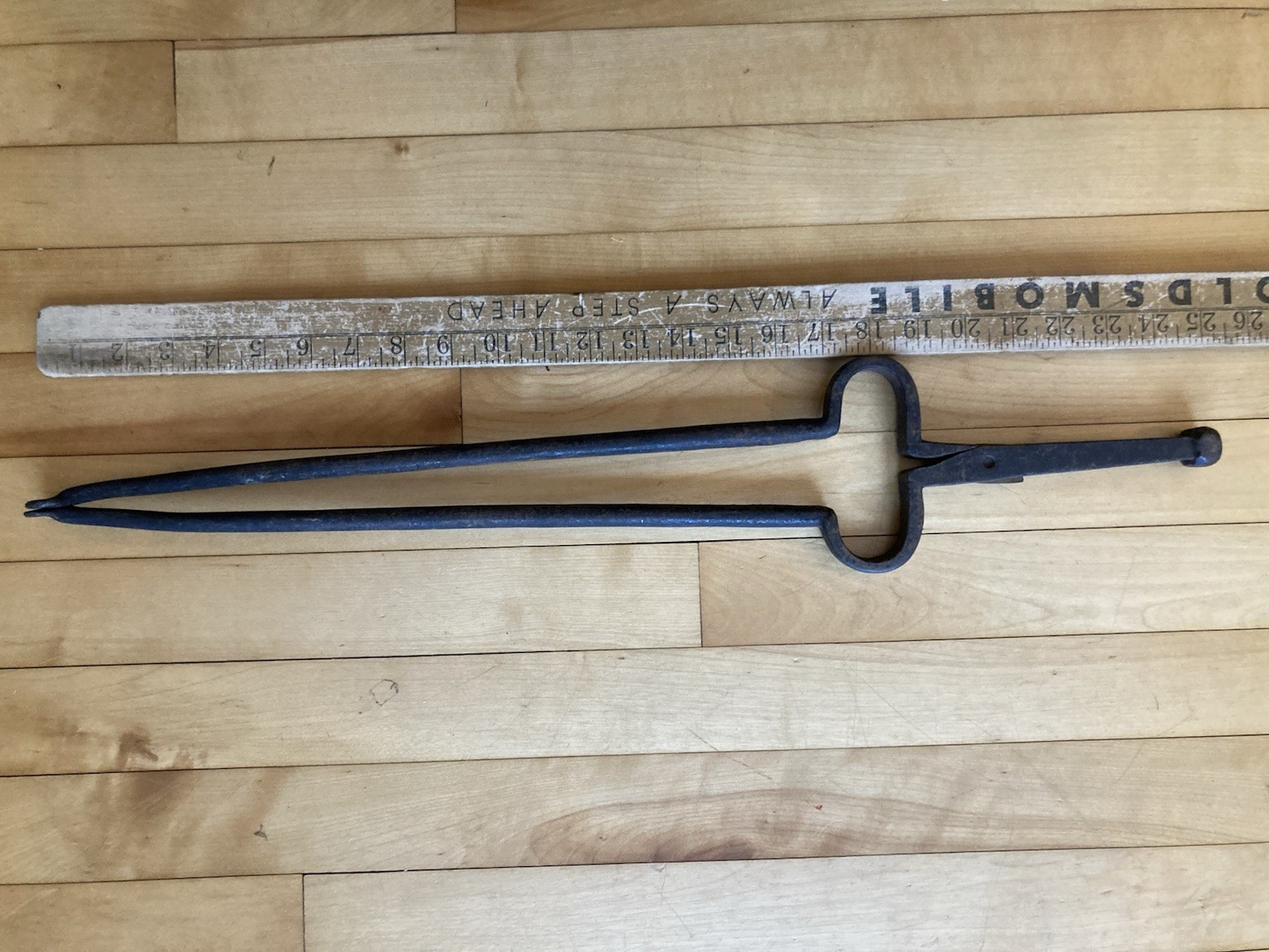 Antique Wrought Iron ember tong early 19th C Fireplace Tool