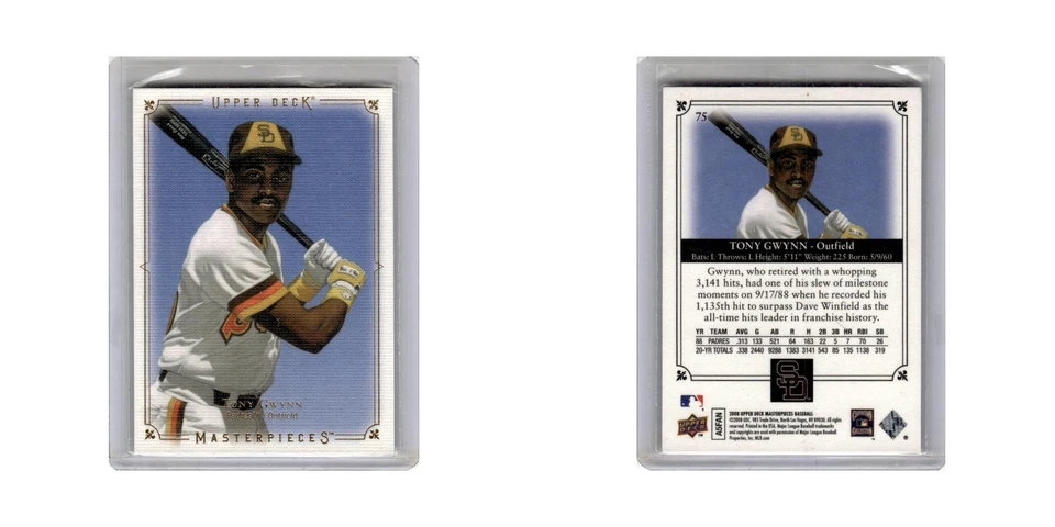 Tony Gwynn 2008 Upper Deck Masterpieces #75 San Diego Padres Baseball Card NM - Image 3 of 3