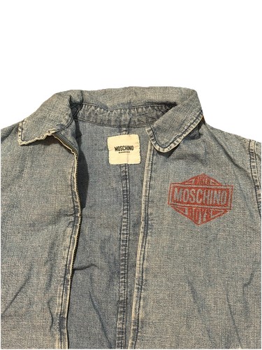 Moschino Kids Denim Overshirt Zip Up Lightweight - Picture 2 of 13