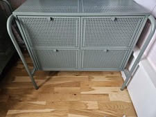 Ikea Nikkeby green powder coated metal Chest of 4 Drawers.