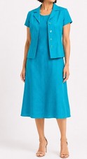 Jessica Howard Dress 2 Pc Set Womens 4 Petite Blue
